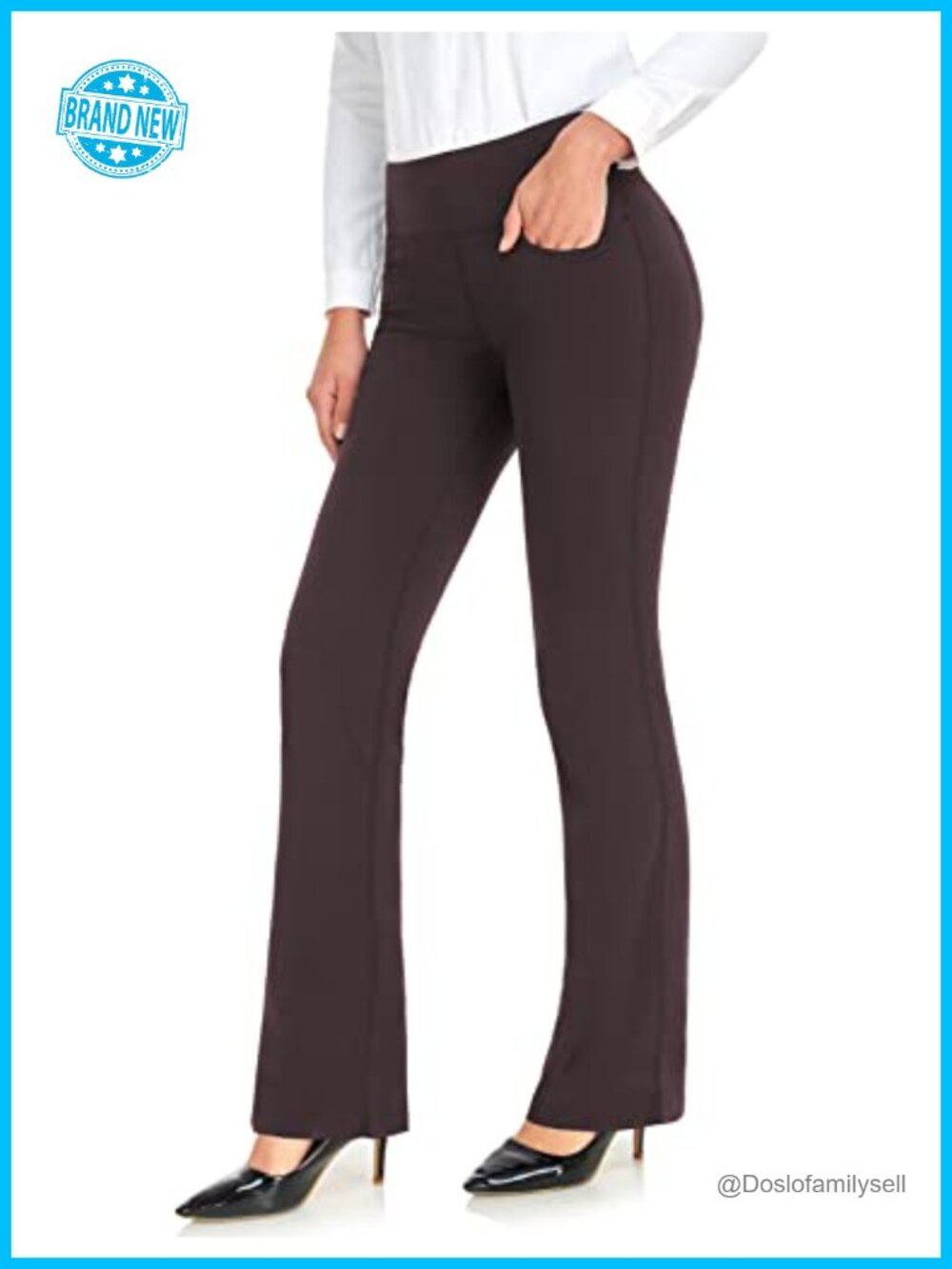 Bootcut Yoga Pants Flared Leg Dress Pants with Pockets Tall Inseam